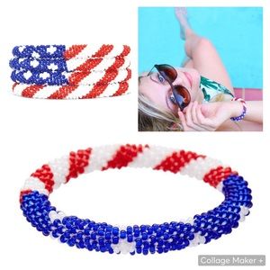 Sashka Co. USA Flag Beaded Bracelet (1 Bracelet)